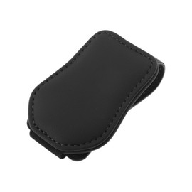TUCKBOLD Auto Sonnenbrillen Clip Universelle Sonnenblende Sonnenbrillenhalter für Auto PU Leder Schwarz 8.5x6cm 1 Stück
