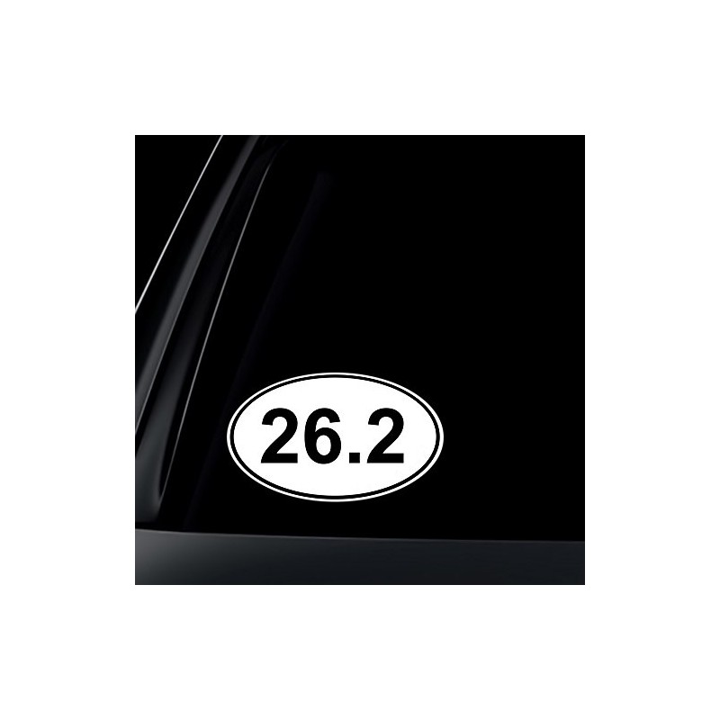 26.2 Marathon Euro Oval Car Decal / Sticker - Black