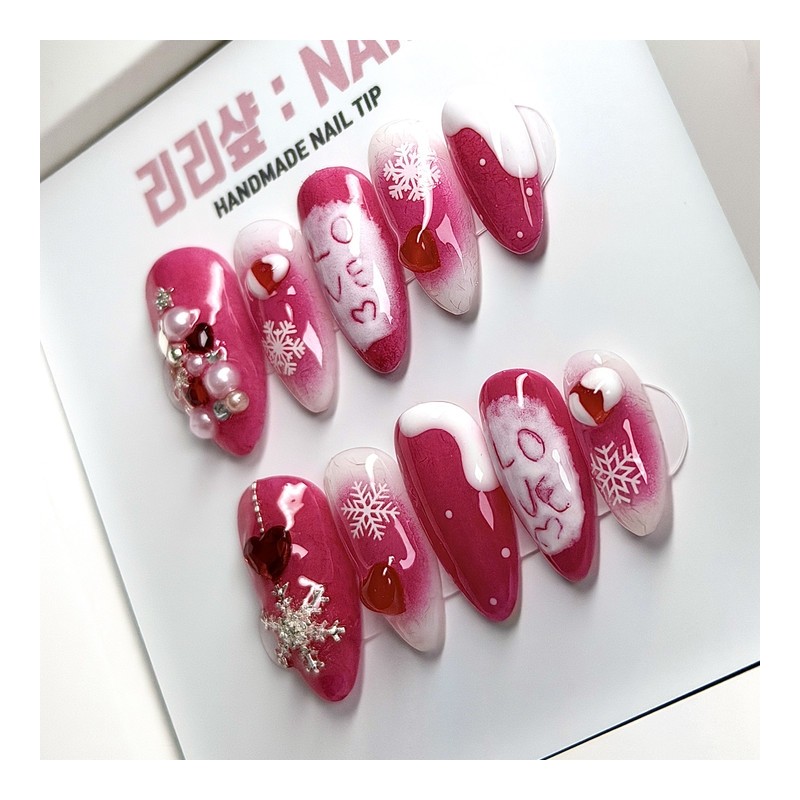 Love Snow Handmade Nail Tips - Short Nose Pin /
