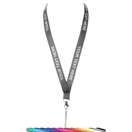 ROLSELEY Lanyard with Printed Text (Black/White) with Safety Clasp (Grey + Text)
