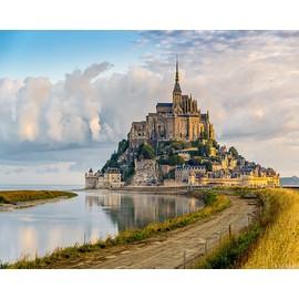 LAENAKR Painting Mont Saint Michel France Painting by Numbers DIY Unique Canvas Oil Painting Kit Digital Painting 16x20in