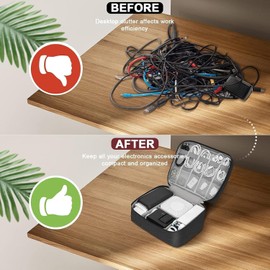 2 Capas Organizador de Cables, para Cables, Cargadores, Auriculares, etc