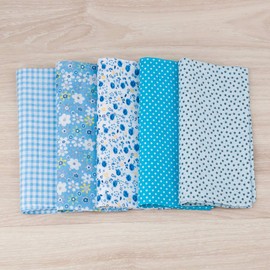 HOULIFE Ladies 100% 60S Cotton Handkerchiefs Womens Soft Vintage Blue Floral Print Hankies for Girls Wedding Party Mother’s Day Gift, 5/10 Pieces, 36x36cm