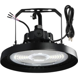 Sokply UFO LED Warehouse Light High Bay Dimmable 0-10V with US Plug 4Ft Cable, 200W (Eqv.1000W MH/HPS), 5000K, lP65 Commercial Area Lighting Fixture for Warehouse Workshop Garage Barn, UL Listed