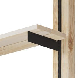 Heian Shindo LABRICO IXK-529 Shelf Rail Compatible 1x4 Shelf Bracket (for 2 Shelves), Iron 190, Shelf Post and Slotted Rail Compatible, DIY Storage Parts, Black