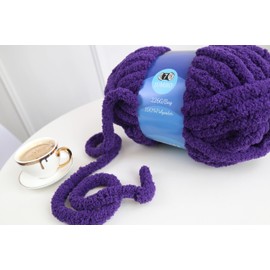 MSD&FT 4 Skeins Chunky chenille yarn Blanket yarn (purple)