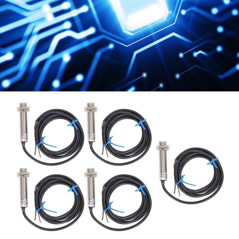 5PCS Inductive Proximity Switch M12 NPN Normally Open Distance Detection