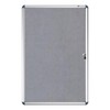 VIZ-PRO Tamperproof Lockable Gray Fabric Noticeboard Aluminium Framed 36x24 Inches