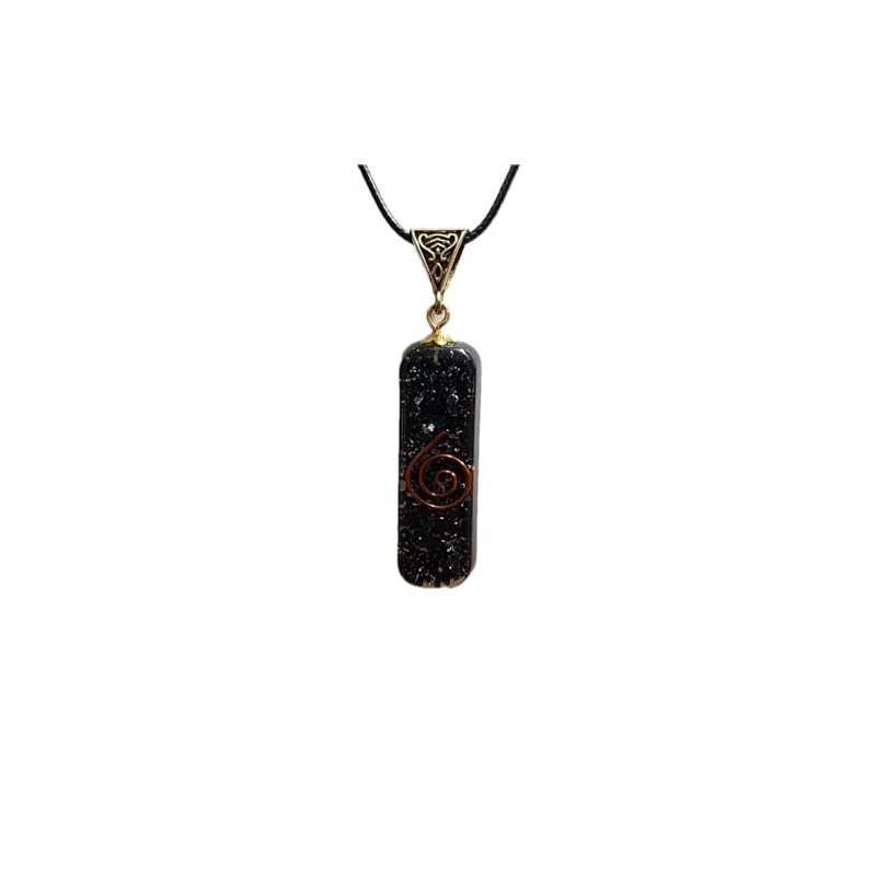 Hand Crafted Black Tourmaline Gemstone ORGONE Pendant Powerful Reiki Protective