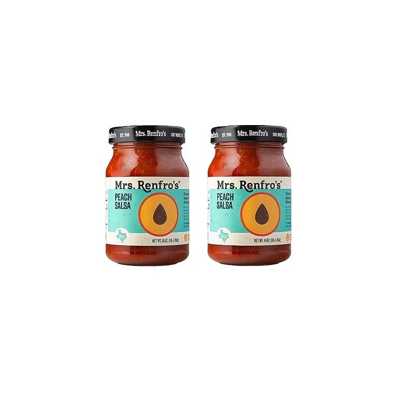 Mrs. Renfro’s Peach Salsa – Gluten Free (16-oz. jars, 2-pack)
