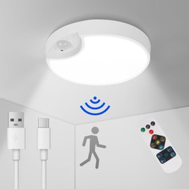 HOTUT LED Ceiling Light with Motion Radar, 2W 260Lm Round Ultra Thin Ceiling Light, 3 Color Temperature Flush Ceiling Light for Kitchen, Bedroom, Cloakroom, Porch, Hall, Lounge, Utility Room and More