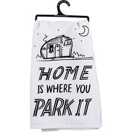 Primitives by Kathy 35520 LOL Dish Towel, 28" Square, Home is Where You Park It