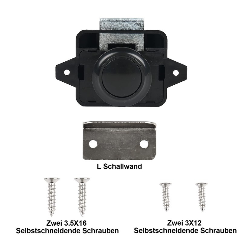 Push Button Catch Door Lock, Pack of 5 Keyless Cupboard