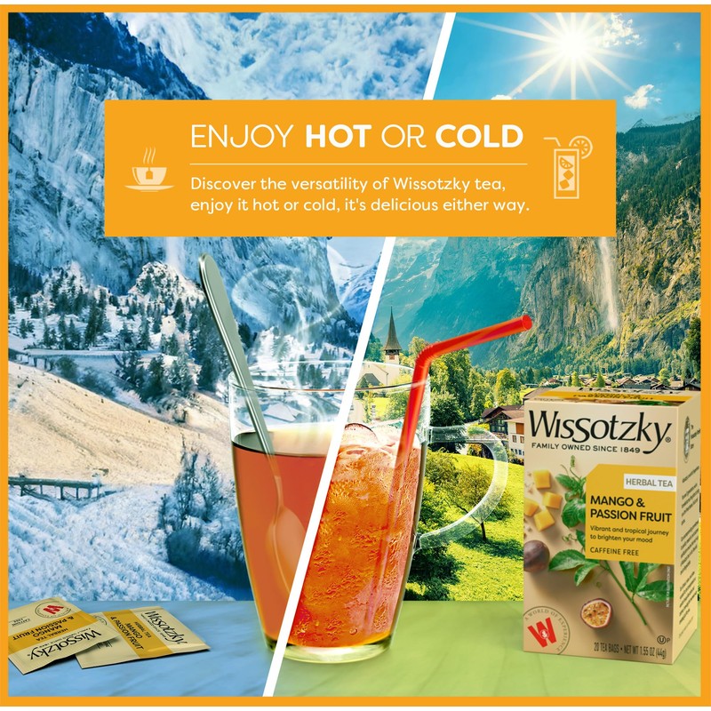 Wissotzky Mango & Passion Fruit Tea (20 Tea Bags) Caffine