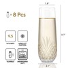 SHOSHIN Hand-Cut Crystal Stemless Champagne Flutes – Perfect for Parties,