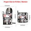 Gothic Skull Flower Oven Mitts and Potholders Professional Heat Resistant