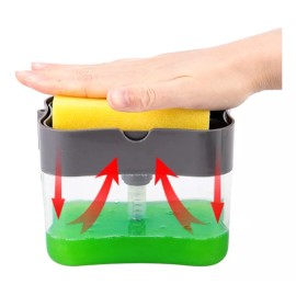 Clicmania 2 En 1 Dispensador De Jabon Con Fibra Espoja Lava Trastes