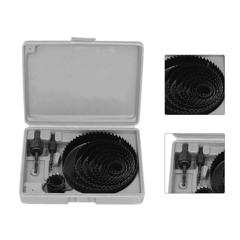 13Pcs Hole Saw 2Pcs Drill Bit Wood Sheet Metal Cutter