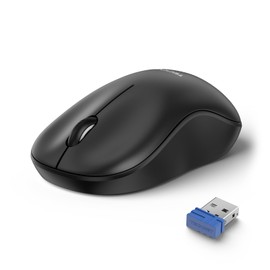 TECKNET Silent Kabellose Maus, 3200 DPI Wireless Optische Mouse, Für Links- und Rechtshänder, 2,4 Ghz mit USB-Nanoempfänger, 18 Monate Batterielaufzeit, Kompatibel mit PC, Mac, Laptop - Schwarz