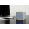 Gingko Cube Aluminium Click Clock-White LED