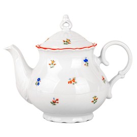 Floral Teapot 40.58 fl oz (1200 ml) Waltz of the Flowers Porcelain Tea Pot Tea Brewer for Tea Coffee Serving Pot for Loose Tea