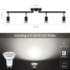 Unicozin LED 4 Light Track Lighting Kit, Black 4 Way