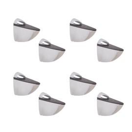 Euro Tische 8 x Shelf Brackets Glass Shelf Support Chrome-Plated - Sturdy Shelf Brackets for Glass and Wooden Floors - Includes Mounting Material - Metal Wall Bracket - Shelf Support in Various Sizes