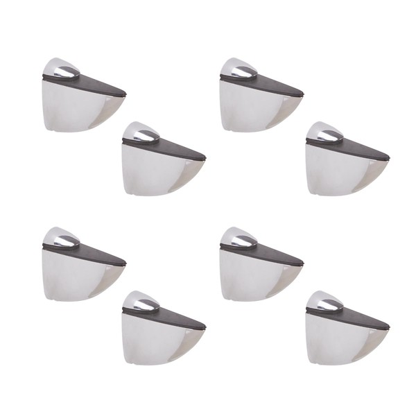Euro Tische 8 x Shelf Brackets Glass Shelf Support Chrome-Plated