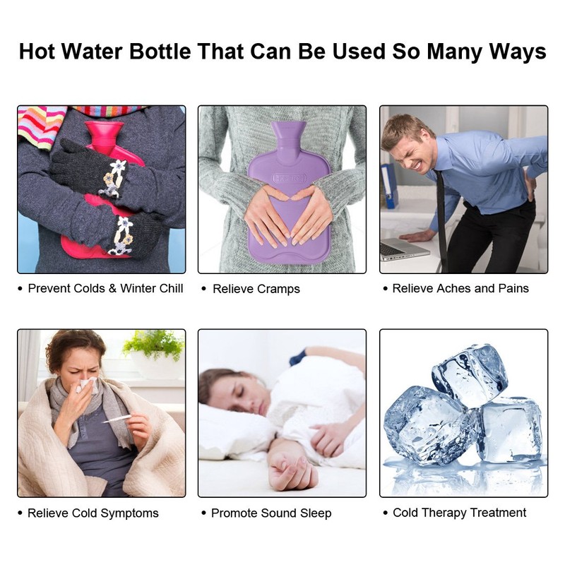 HomeTop Premium Classic Rubber Hot or Cold Water Bottle with