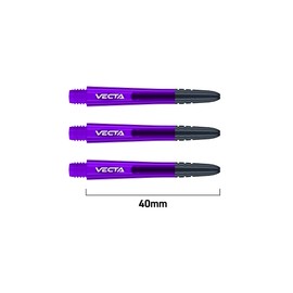 WINMAU Dart Shaft - Vecta Polycarbonate Dart Stems - 1 Set per Pack (Total 3 Dart Shafts) - Professional Dart Accessories - Purple and Black Medium Shafts