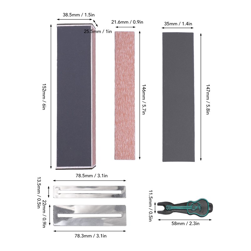 Guitar Polishing Tools Fret Gasket Bridge Pins and Puller Grinding