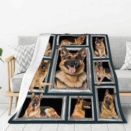 German Shepherd Blanket German Shepard Throw Blanket Cozy Fleece Flannel Bedding German Shepherd Gifts for Women Men Boys Girls Lover Adult Stuff Plush for Couch Sofa Bed Decor 40"X50"