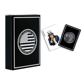 Military Gift Shop Black American Flag Playing Cards - Foil Stamped Patriotic Design - Premium Quality - American Flag Gifts | Disabled USMC Vet Owned Small Business