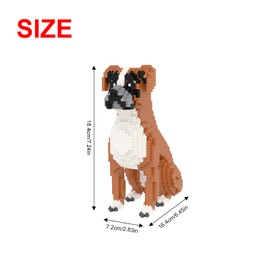 Larcele KLJM-02 1059 Pieces Micro Dog Building Blocks Toy Bricks Set Mini Pet Building Blocks (Boxer)