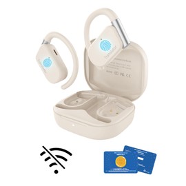 Wooask M9 Translation Earbuds, Translator Earbuds Two-Way for 144 Languages and 11 Offline Translation Packs, 3-in-1 Real-Time Translator for Travel Business Learning (Beige, Offline Version)