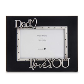 LASODY "Dad I Love You Expressions Sentiment Picture Frame, 4x6 inch, Black, Photo Gift for Papa, Grandpa, Family, Display on Tabletop, Desk