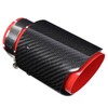 Universal Exhaust Tip Tail Throat Glossy Carbon Fiber Red Pipe