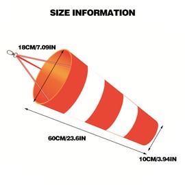 Windsocks for the Garden, Windsock for Outdoors, Wind Direction Indicator in Red/White, Windsock Oxford Fabric, Weatherproof Wind Sock Bag for Wind Measurement, Hanging Decoration, Windsock Flag for