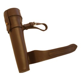 Horse Saddle Flask Brown Leather complete with stainless steel baton flask equestrian gift