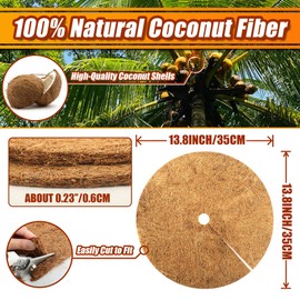 Sinimaka 8 Pcs Coconut Fiber Tree Ring Mulch Mat, 13.8 Inch Mulch Ring Plant Protectors Mat, Coco Coir Tree Disc Plant Covers Tree Weed Barrier Ring for Indoor Outdoor Plants