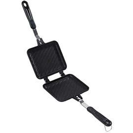 Maker de sándwich de desayuno, Desayuno de sándwich Desayuno doble cara Freing Botthip Flah Sandwich Panini Panini Maker Pan Pattern Plid para acampar en la cocina en casa Camping