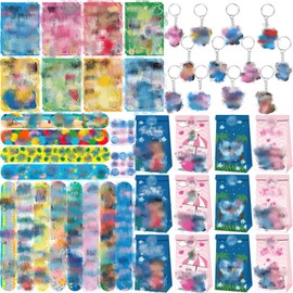 Party Bags Children's Birthday Party Favours 70 Pieces Gift Bags Children's Birthday Small Gifts for Children Snap Bracelet Key Ring Gift Bags Stickers Birthday for Boys Girls