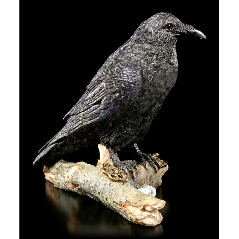Birsppy FVLFIL Black Raven Figurine with Key - The Raven