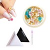 Nail art flower stone parts triangular tray picker set 7 types - Flower Jewelry Box Parts-08 / 네일아트 플라워 스톤 파츠 삼각트레이 픽커 세트 7종 - 플라워보석함파츠-08