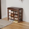 AQIMUELE Shoe Bench with Leather Cushion, 3 Tiers Shoe Storage