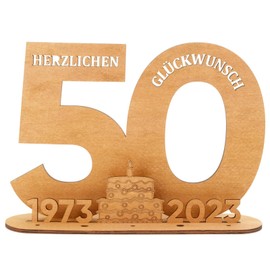 EUES Guest Book Birthday Wooden Sign, 2023 Wooden Sign Guest Book, Birthday Man & Woman, Birthday Anniversary, Decorative Numbers 50 Years with Years, for Birthday Decoration, Guest Book Wedding (50)