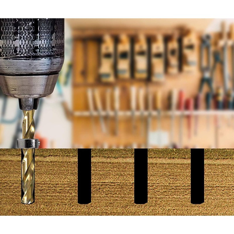 9-Piece Depth Stop Rings Set, Drill Depth Limiter, Limit the