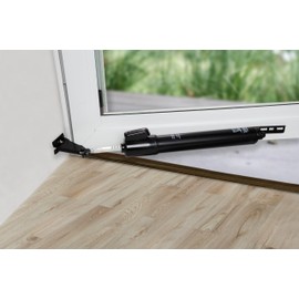 Wright Products Heavy Duty Pneumatic Screen & Storm Door Closer with EZ-Hold – Adjustable Speed, Durable & Easy Install, for Out-Swinging Doors (Modern, Black)