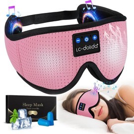 Sleep Headphones, Sleep Mask Bluetooth Wireless Music Eye Mask - Color: black