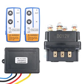 Sarini Winch Relay with Controller, 12V 250A Wireless Winch Remote Control Kit Winch Relay Contactor Switch for Industrial Vehicle